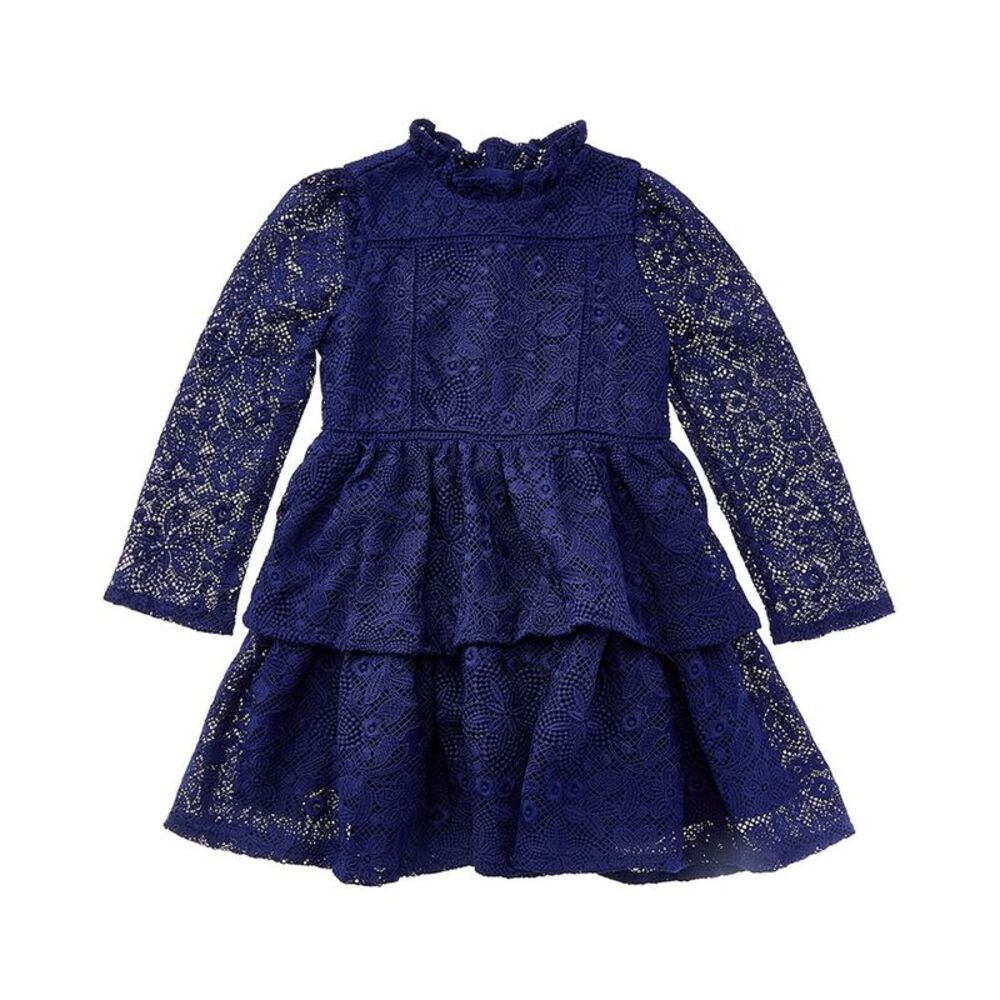 Janie And Jack Girls The Layered Lace Party Dress, Blue